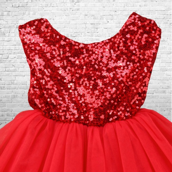 Red Sequin Dress for Toddlers - Picture 4 of 7